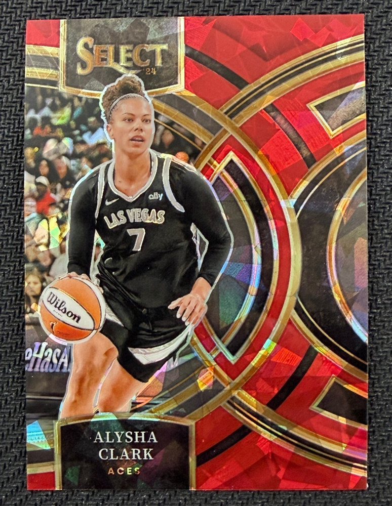 2024 Select WNBA Alysha Clark Red Cracked Ice Premier #102 Aces