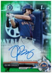 2017 Bowman Draft QUINN BRODEY CHROME 1ST GREEN REFRACTOR Autograph Auto #25/99