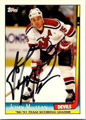 1991-92 Topps #15 John MacLean Team Scoring Leaders Autograph – No COA