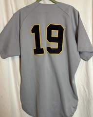WILSON Hanshin Tigers Japan Baseball Men’s Gray Road Jersey #19 Sz. 46 (XL) USA