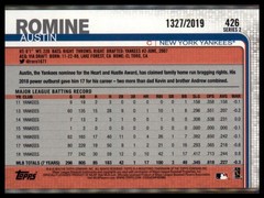2019 Topps Austin Romine #426 Gold #/2019 New York Yankees