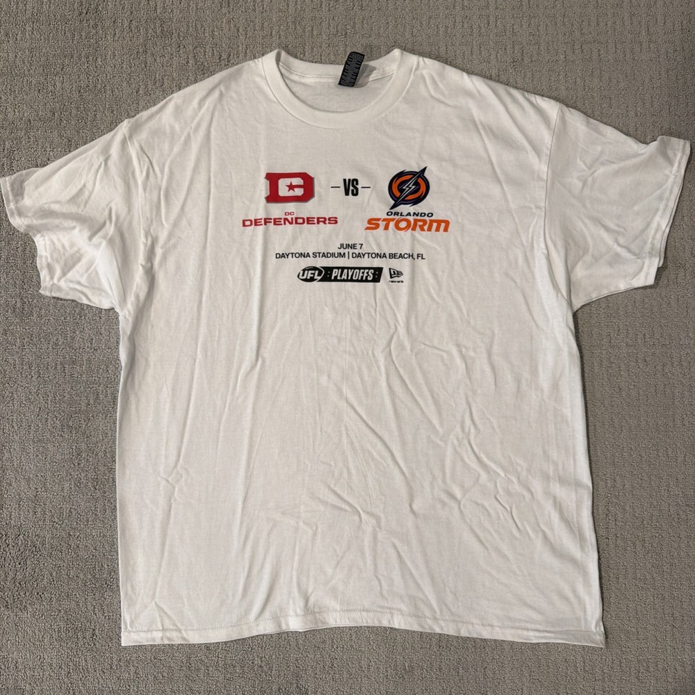 2026 UFL Playoffs DC Defenders Orlando Storm Daytona SGA T-SHIRT (XL) Shirt