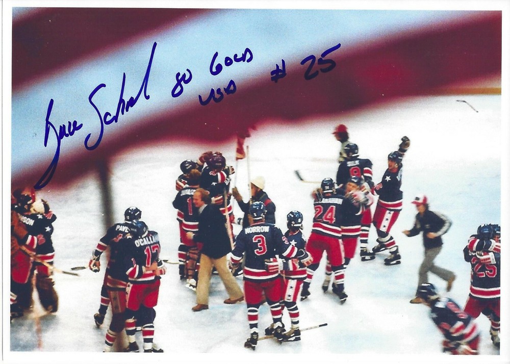 BUZZ SCHNEIDER Signed 8.5 x 11 Photo Signed REPRINT Hockey USA Olympics