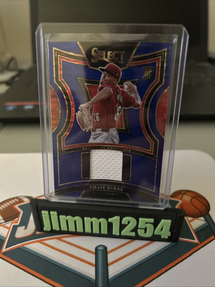 2025 Panini Select – Selective Swatches Chase Burns #SS-CB Blue Pulsar Prizm…