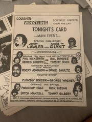 Apr. 1977 Andre the giant Memphis Wrestling Program Lawler original lineup sheet