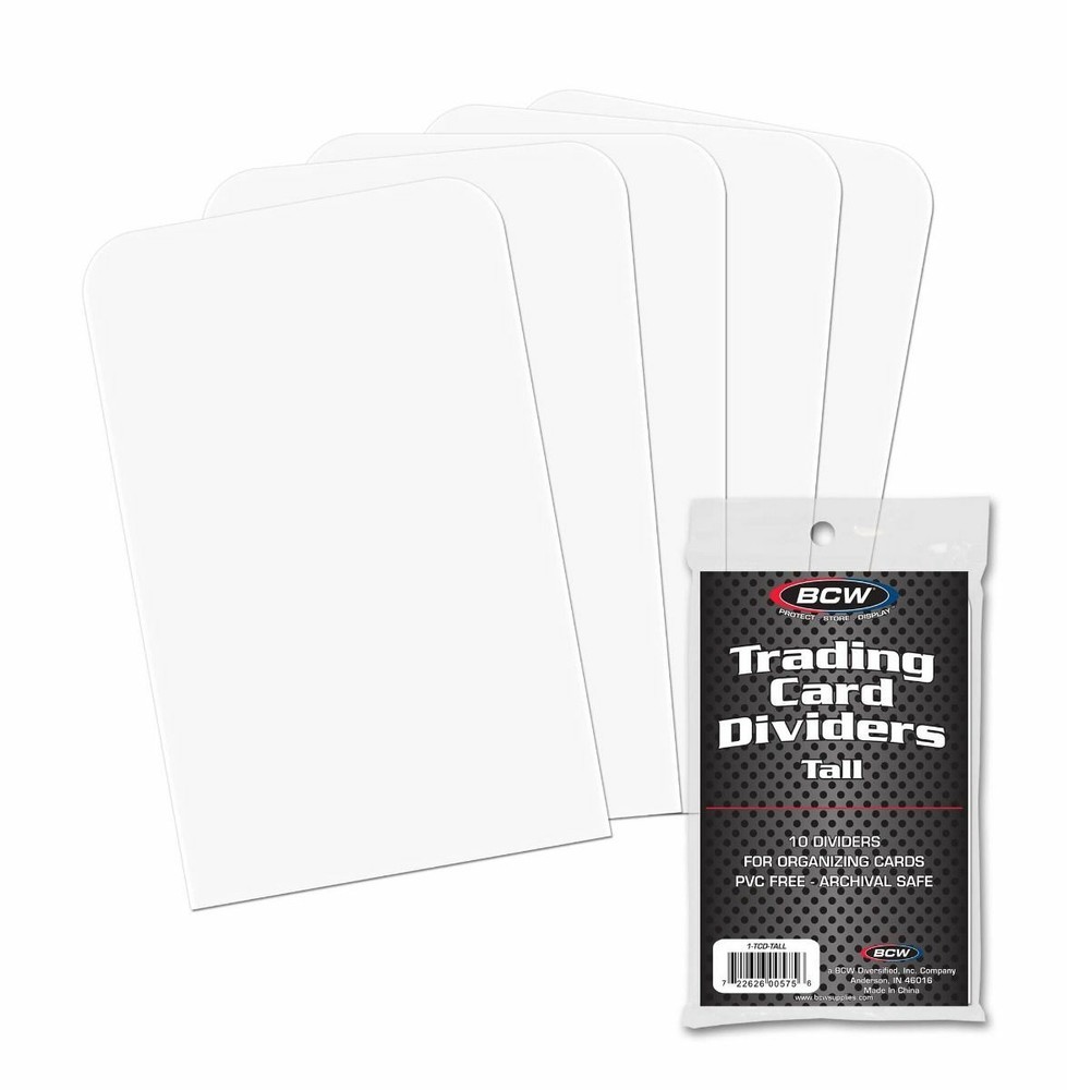 70 (7 Packs of 10) BCW Trading Card Dividers – Tall, Brand New (1-TCD-TALL)