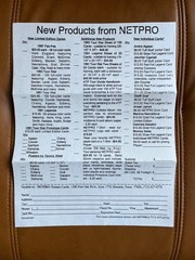 NETPRO Tennis Card Original Order Sheets 1990&rsquo;s (2 Promo Cards Included)