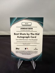 2024 Bowman&rsquo;s Best Jordan Beck #TK-4 Shots By The Kid Auto /250 Rockies