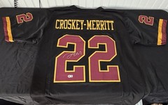Jacory Croskey-Merritt Signed Black Custom Jersey Washington Commanders Beckett