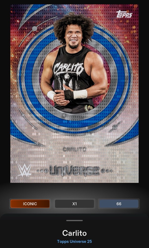 Carlito – Blue Pulse 175cc Iconic – Topps Slam WWE Universe 25