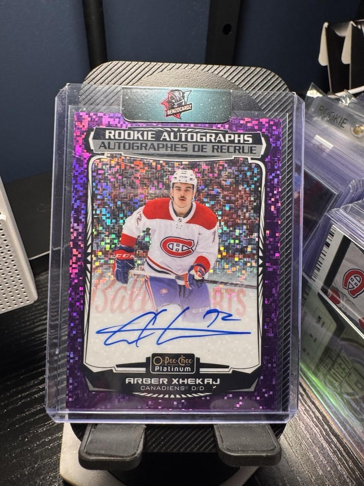 2022-23 OpeeChee Platinum Rookie Auto Arber Xhekaj Auto /99 #r-ax Violet Pixels