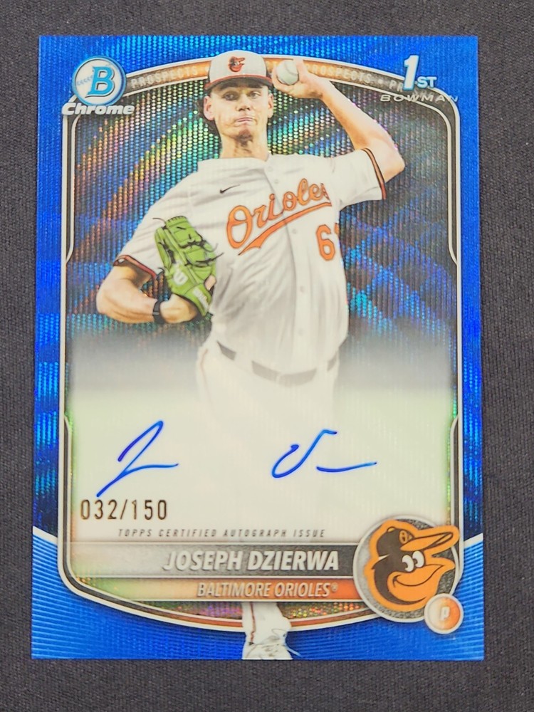 2025 Bowman Draft – Joseph Dzierwa 1st Blue Wave Refractor Auto /150 (AU, RC)