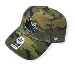 &rsquo;47 San Jose Sharks Clean Up Camo Adjustable Strap Hat Dad Cap