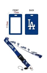 Los Angeles Dodgers MLB Lanyard Keychain AND ID Tag Badge Holder Fan Gift CHAMPS