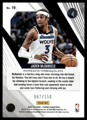 2023-24 Panini Phoenix White Lazer Jaden McDaniels /150 Twolves #19 *Noles2148*