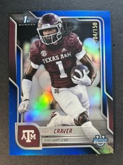 Mario Craver /150 True Blue Refractor 2025 Bowman University Chrome #165