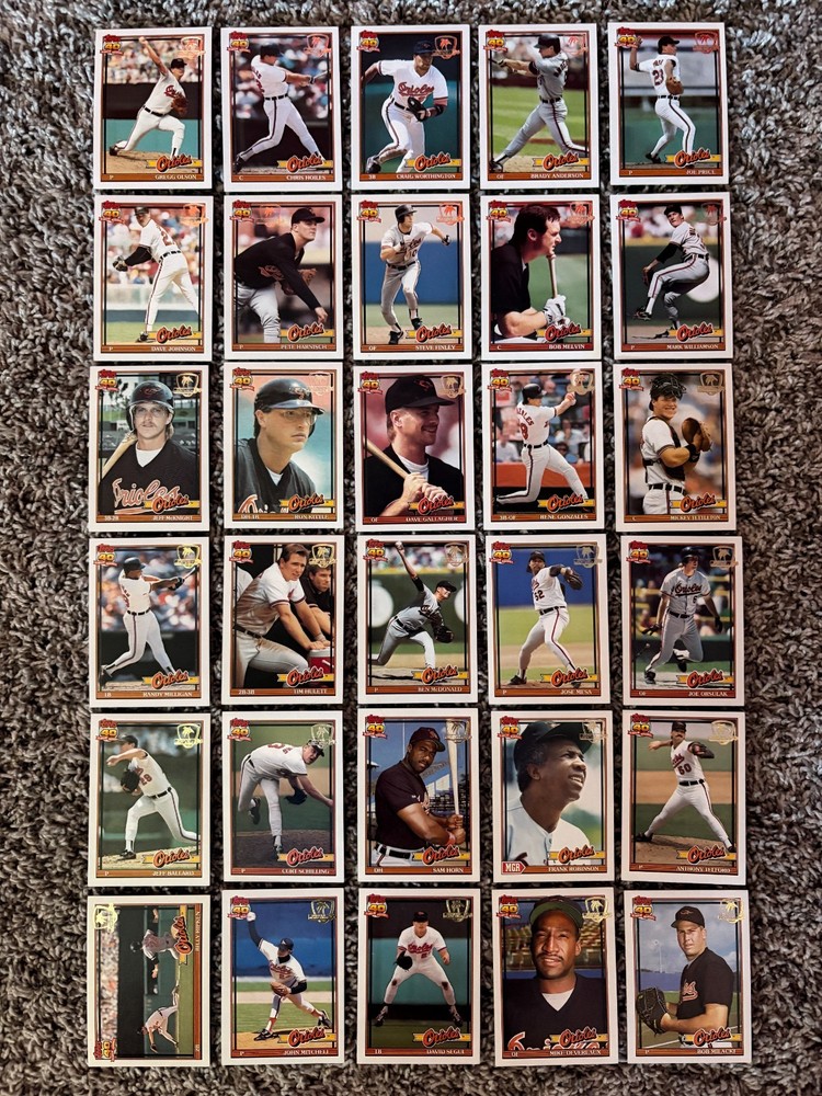 1991 Topps Desert Shield Baltimore Orioles Almost Complete Set – 30/32 Cards