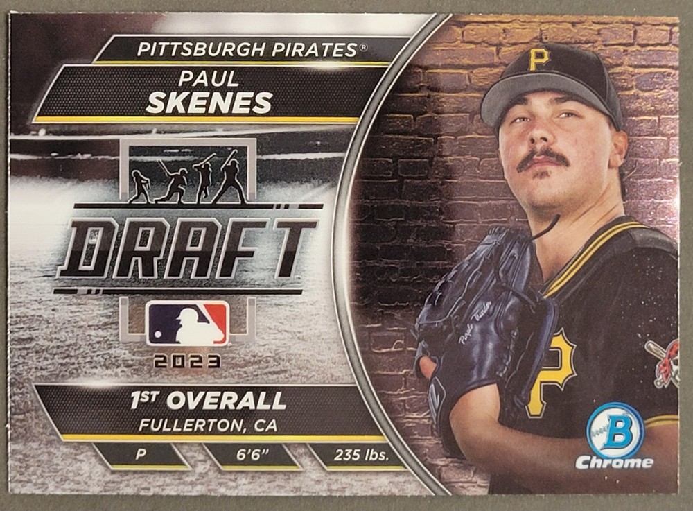 2023 Bowman Draft Chrome Paul Skenes BDN-7 Draft Insert Pittsburgh Pirates RC Pr