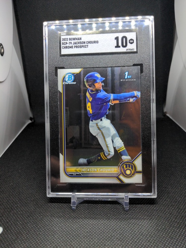 2022 1st Bowman Chrome Jackson Chourio SGC 10 GM Gem Mint Brewers #BCP-79 RC