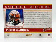 2001 Pacific Invincible School Colors #10 Peter Warrick 1274/2750 Bengals