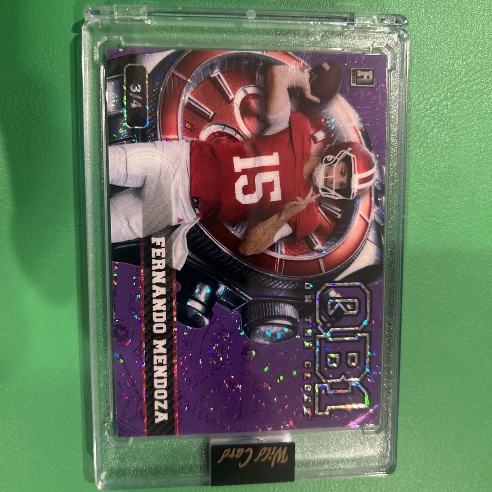 Fernando Mendoza 2026 Wild Card QB1 On The Clock Rookie Serial Numbered 3/4
