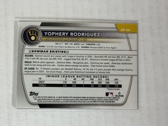 Yophery Rodriguez 2025 Bowman #BP-36 Bowman 1st Yellow Border /75 Brewers