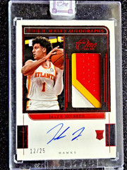 2021-22 Jalen Johnson Panini One and One Prime Rookie Jersey Autographs Red /25