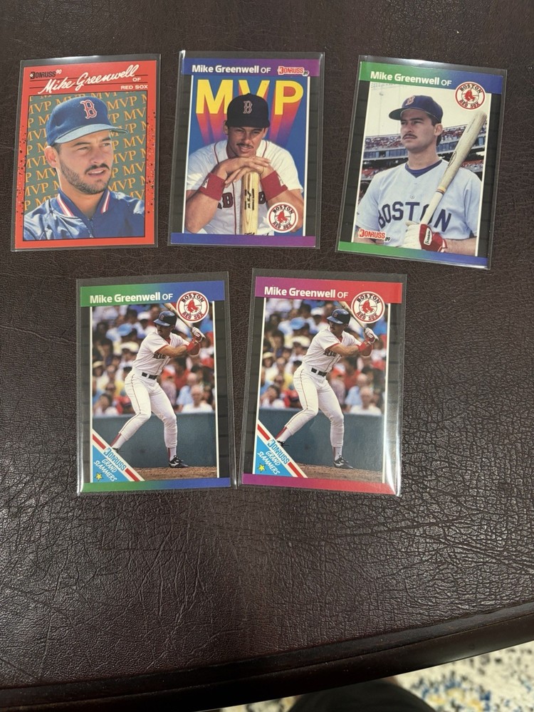 1989,1990 Mike Greenwell Donruss Lot 5X⚾️⚾️Red Sox
