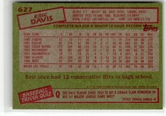 1985 Topps Eric Davis RC #627