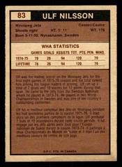 1975-76 O-Pee-Chee WHA Ulf Nilsson #83 – Winnipeg Jets