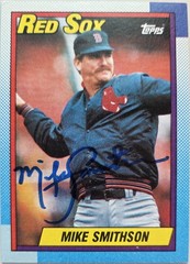 1990 TOPPS Mike Smithson Auto Card #188 Boston Red Sox Baseball Signed MLB