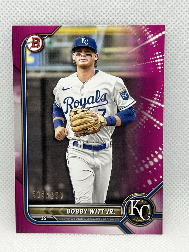 2022 Bowman – Prospects Bobby Witt Jr. #BP-146 Fuchsia Border /299 KC Royals