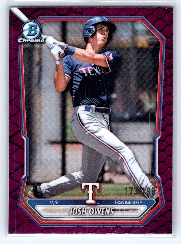 2026 Bowman #BCP-62 Josh Owens Reptilian Fuchsia Refractor #/199