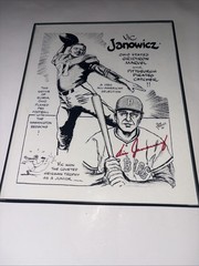 VIC JANOWICZ Signed 8×10 BOB PARKER ART d.1981 RARE! Ohio State / Pirates