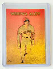 Wehiwa Aloy Gold Plated Artist Signed « Arkansas Razorbacks » Trading Card 1/1