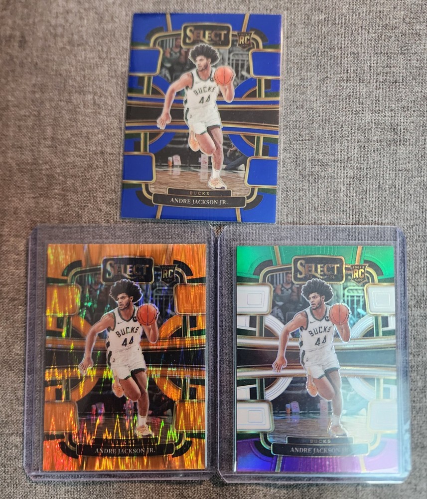 2023-24 Select Andre Jackson Jr. Rookie Base Orange And Green Purple White Prizm
