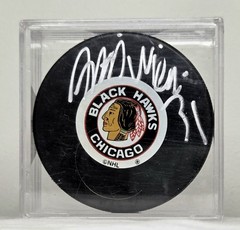 Chicago Blackhawks Signed Hockey Puck Unknown Autograph NHL Memorabilia Display