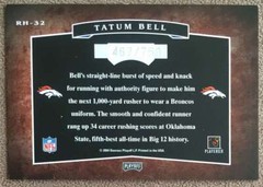 Tatum Bell 2004 Playoff Hogg Heaven Rookie Hoggs #RH-32 /750 Denver Broncos NFL
