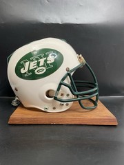 Vintage New York Jets NFL Helmet Phone Telephone On Wood Base Riddell – UNTESTED