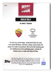 2025-26 Topps Chrome UWCL Giulia Galli #IL-14 Inside Look Green Refractor RC /99