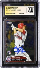 Bryce Harper Nationals Signed 2012 Topps Chrome #196 CGC Auto 10 Rookie Card