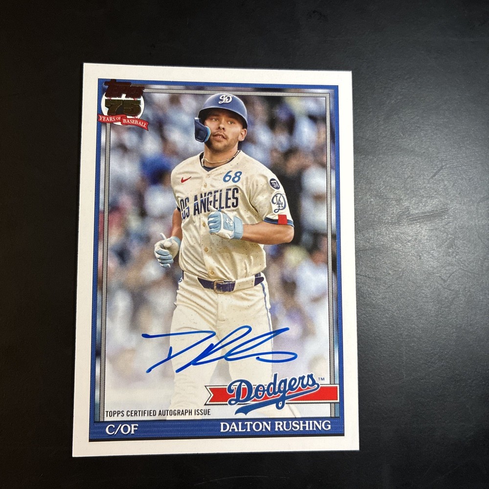 2026 Topps 75-Years Baseball #91A-DR / DALTON RUSHING (ON-CARD AUTO) LAD