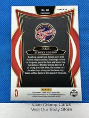 2025 #48 Sydney Colson Panini Select WNBA Concourse Orange Flash Prizm Fever
