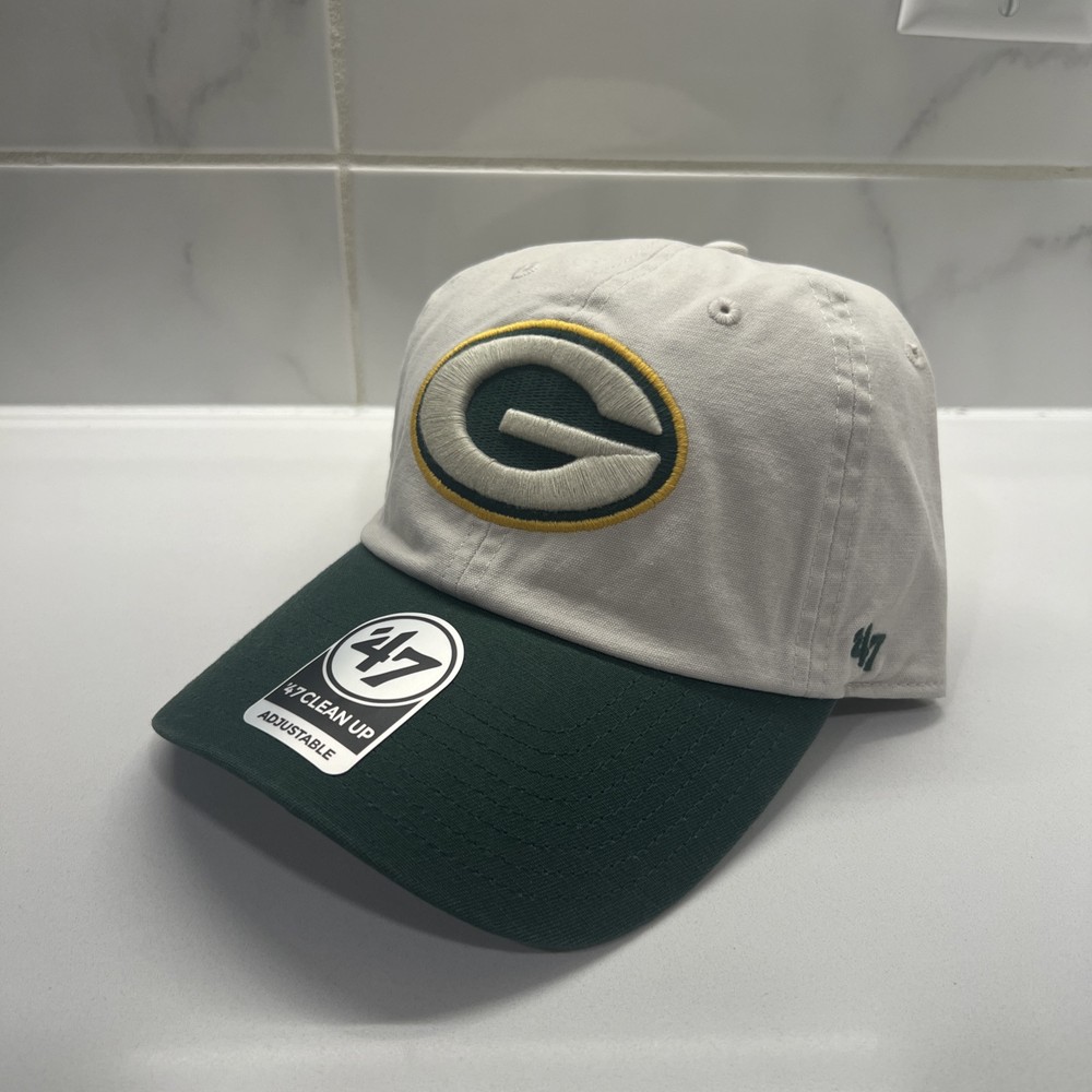 &rsquo;47 Brand Clean Up Green Bay Packers Two Tone Green White Adjustable Hat Cap