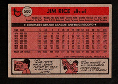 1981 Topps Jim Rice #500 Red Sox