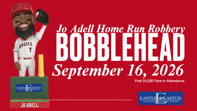 PRESALE ANGELS JO ADELL HOMERUN ROBBERY BOBBLEHEAD SGA 9/16/26 BRAND NEW!