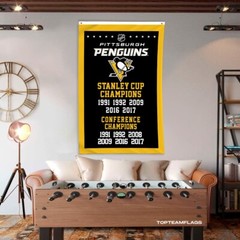 Pittsburgh Penguins 3×5 ft Banner Hockey NHL Stanley Cup Champions Flag