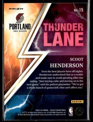 2023-24 Panini Select #15 Scoot Henderson Thunder Lane Green Prizm