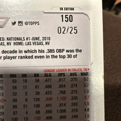 2021 Topps UK Edition Baseball Bryce Harper Gold Parallel SSP 2/25