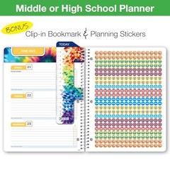 2026-2027 Middle & High School Student Planner – Dated 8.5&Prime; x 11&Prime; Blue Colors
